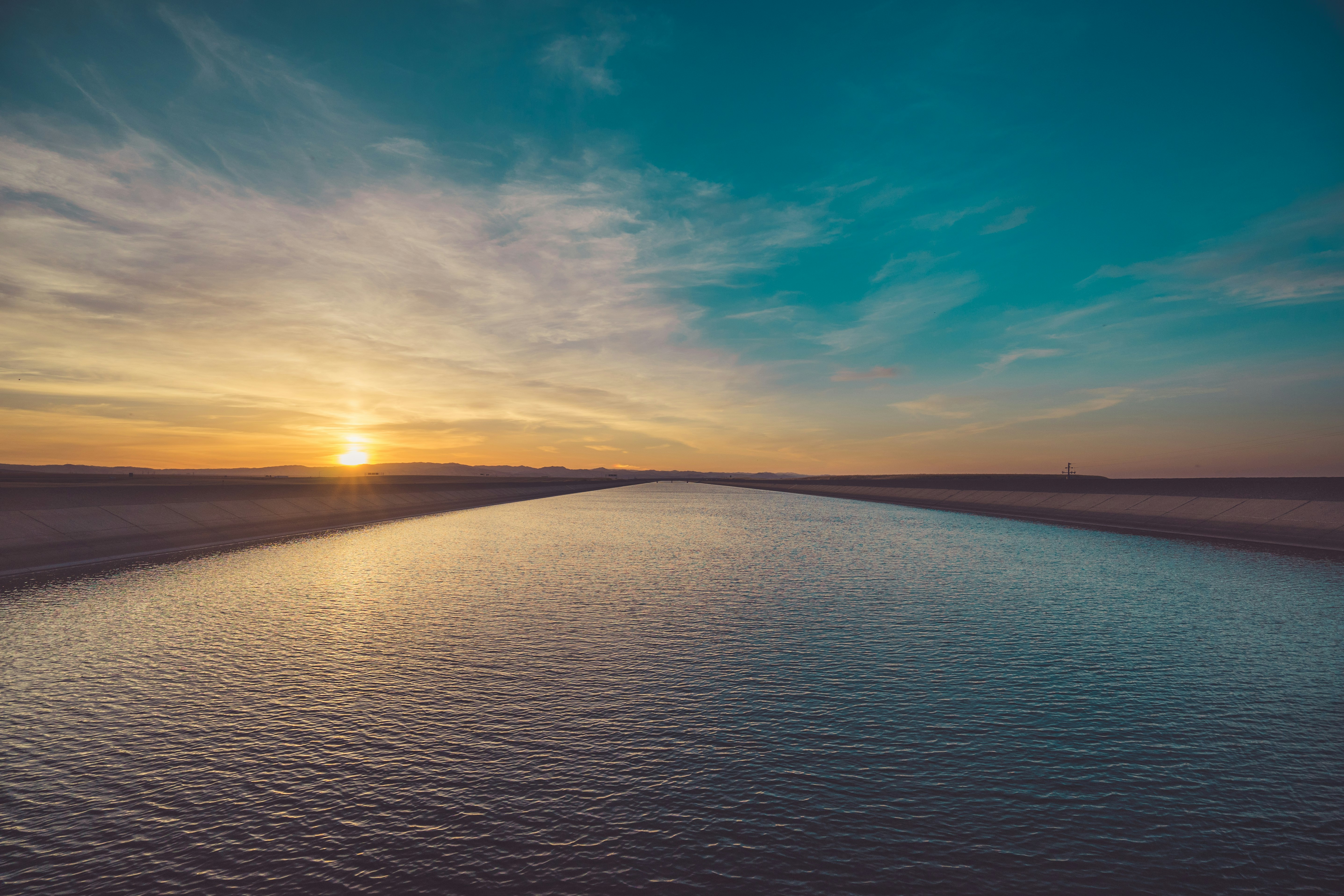 photo of canal during golden hour